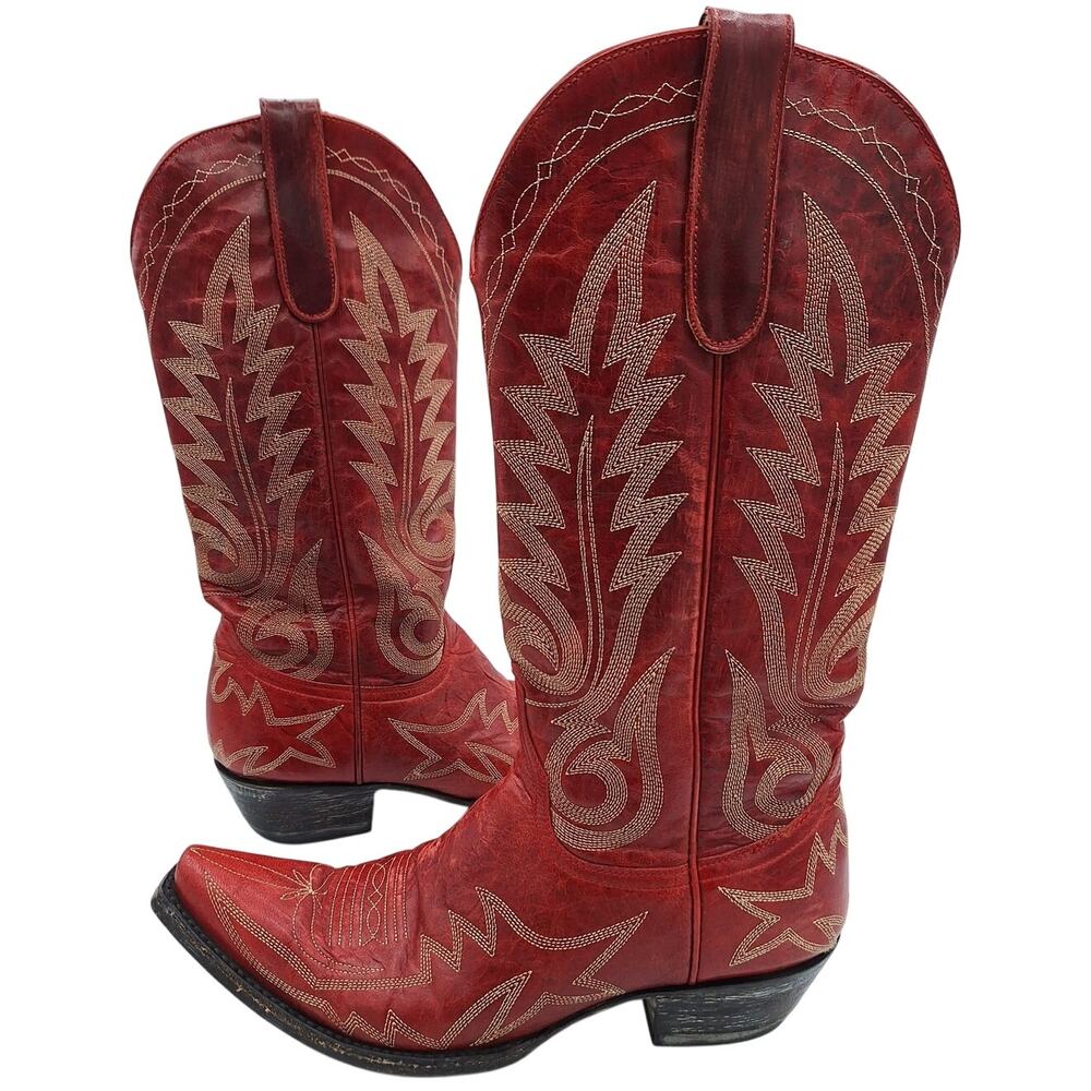 Excellent Condition Vibrant Red Old Gringo Western Cowgirl Cowboy Boots 8.5B